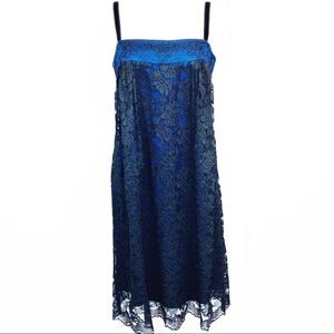Laundry by Shelli Segal Satin & Lace Slip Dress